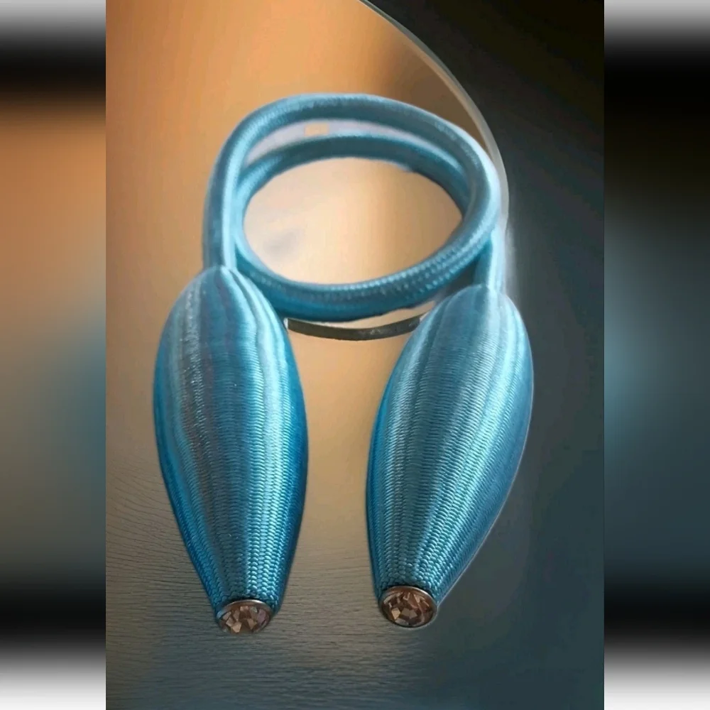 Satin Curtain Tie Backs, Ocean Blue, Set of 2